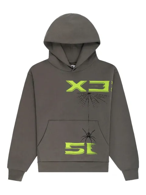 SP5DER spider-web-print hoodie Grey SP5DER171