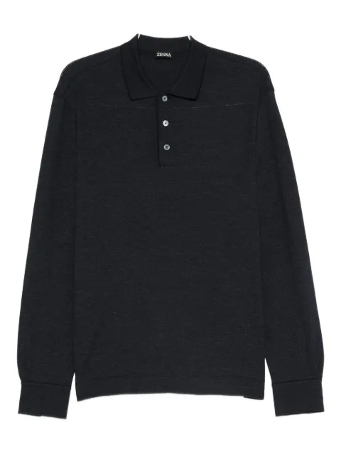 Zegna long-sleeved polo shirt Black UG381A2G748