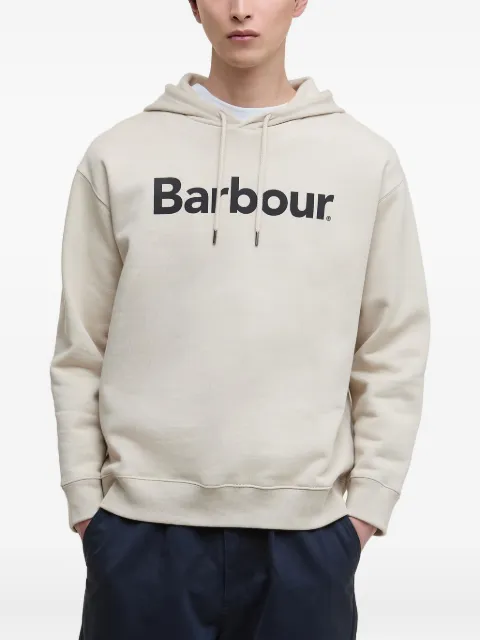 Barbour logo-print cotton hoodie Neutrals MOL0638BE12