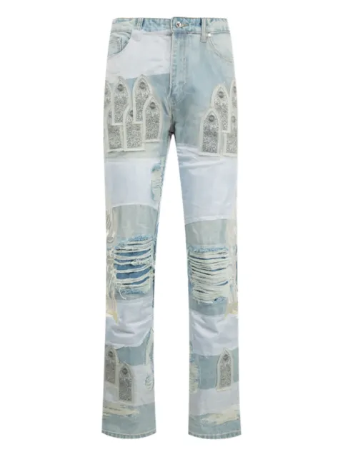 Who Decides War winged organza patchwork jeans Blue 1120490008SS25R