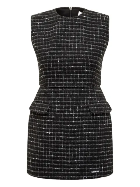 MSGM checked tweed dress Black 3941MDA03257620