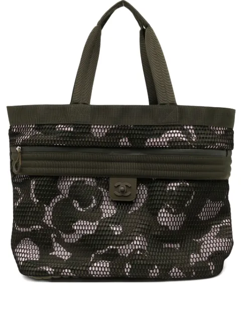 CHANEL Pre-Owned Sporty Gym Mesh Nylon Dark Green Tote Green CHANELGREENSPORTSMESHTOTE