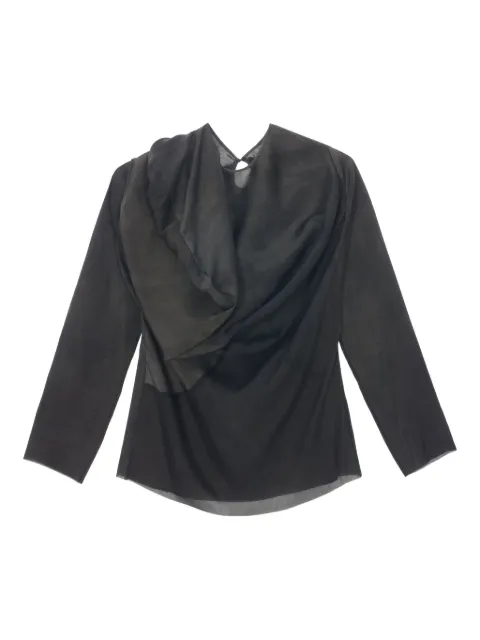 Uma Wang draped asymmetric blouse Grey W5WUW1019