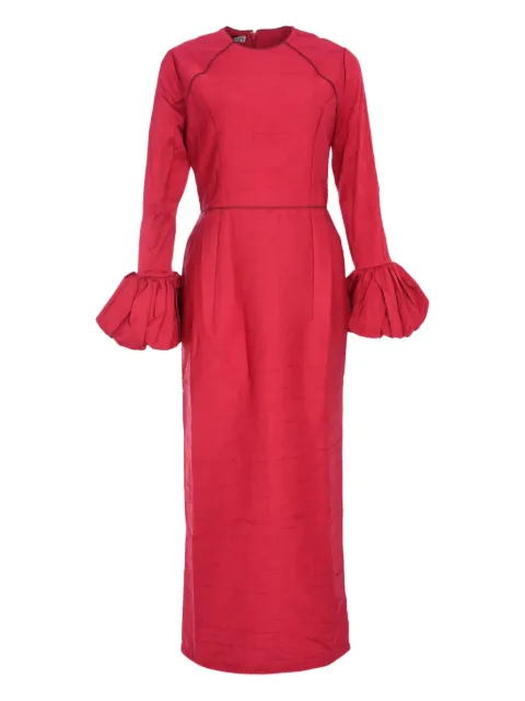 Baruni Talia ruflle-cuffs maxi dress Red FW2512MR