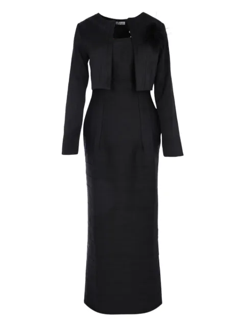 Baruni feather-embellished dressand jacket set Black FW2514BK