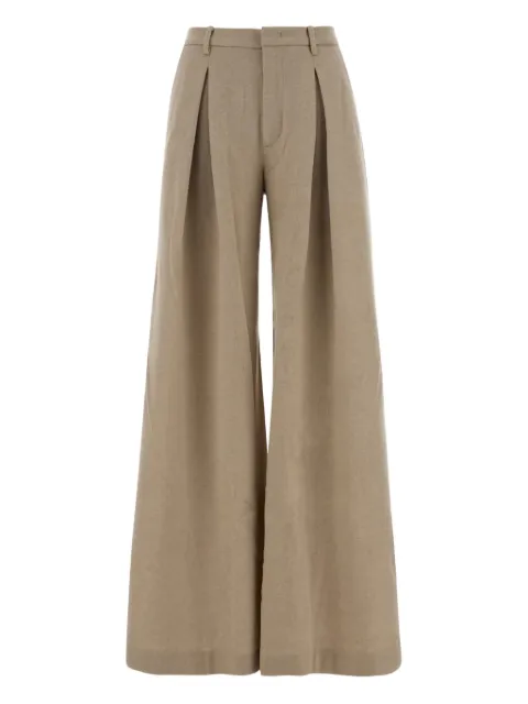THE ANDAMANE pleated wool trousers Neutrals T180445ATJW009
