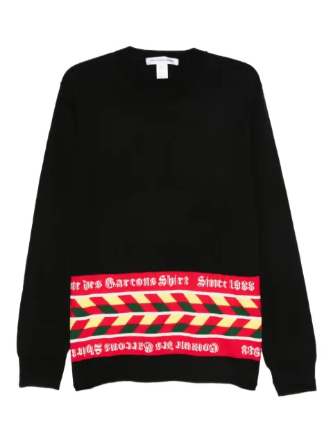 Comme Des Garçons Shirt geometric-pattern crew-neck sweater Black FPN002W251