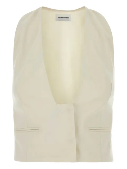 THE ANDAMANE gabardine vest Neutrals T180913ATNW050