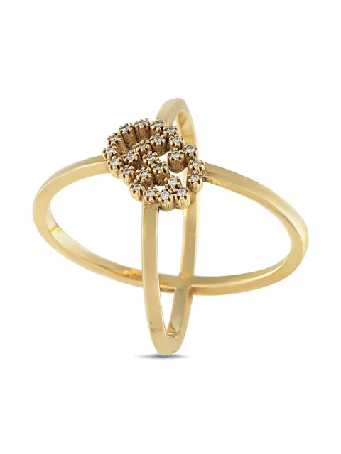 Gucci Pre-Owned 18K yellow gold Double G diamond ring Gold GU02082025