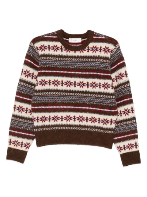 DUNST fairisle-pattern crew-neck sweater Brown UDSW5C108W2