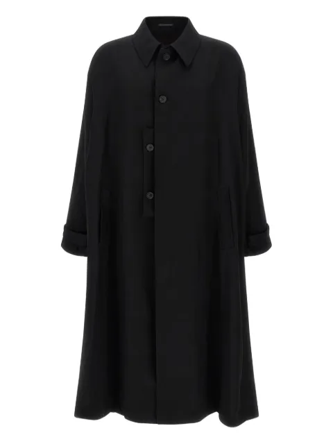 Yohji Yamamoto button-fastening wool coat Black HLC04100