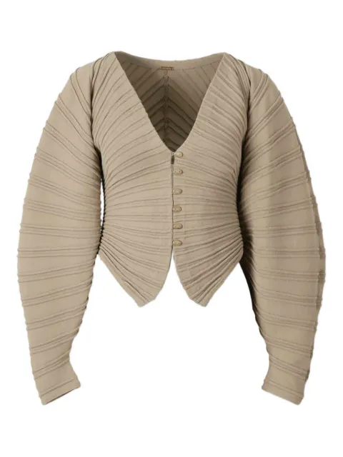 Cult Gaia ribbed button-up cardigan Brown KC2850YN65VISCOSE35NYLON