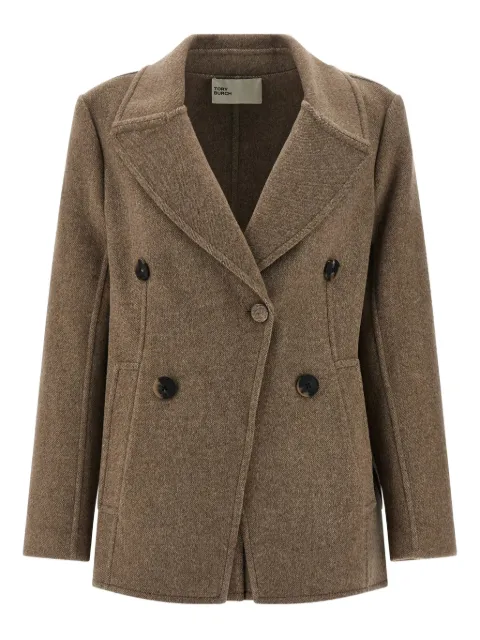 Tory Burch double-breasted lapel-collar jacket Neutrals 176371
