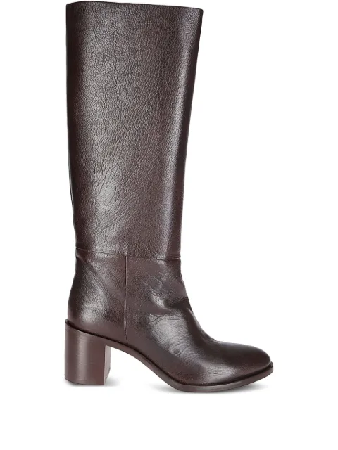 P.A.R.O.S.H. leather block-heel boots Brown D060127DOPESHOE
