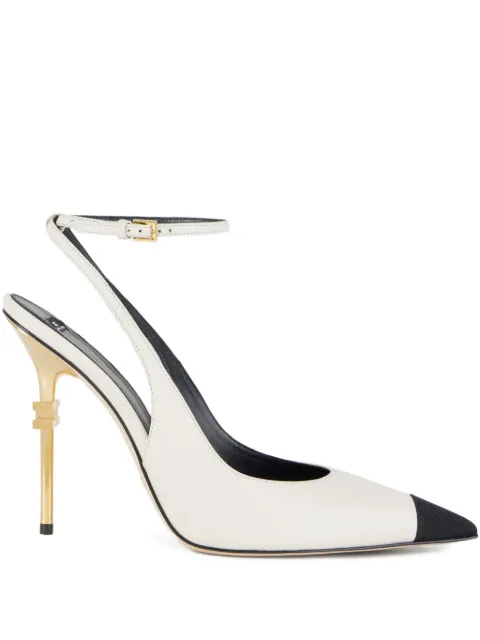 Elisabetta Franchi slingback Falcon in nappa and gros-grain White SA73B50EC