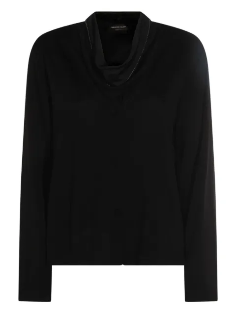 Fabiana Filippi cowl-neck button top Black TPD225F532L679825