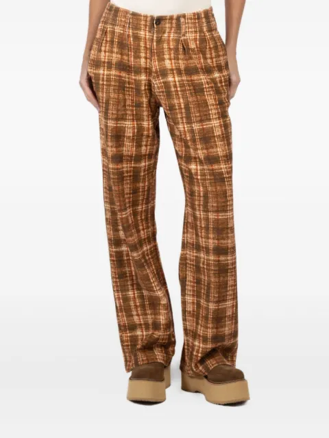 R13 pleated checked pants Brown R13WK326