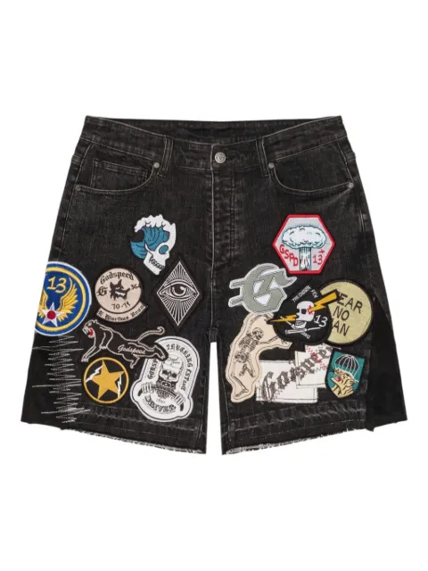 GODSPEED patchwork denim shorts Black BYN98EIA