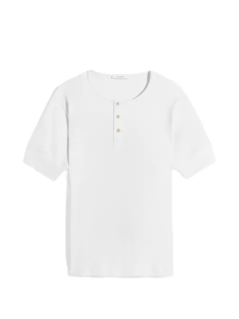 LEMAIRE Henley ribbed top White TS0007LJ1030