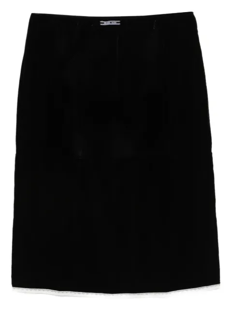 Prada midi velvet skirt Black SG6172178Y