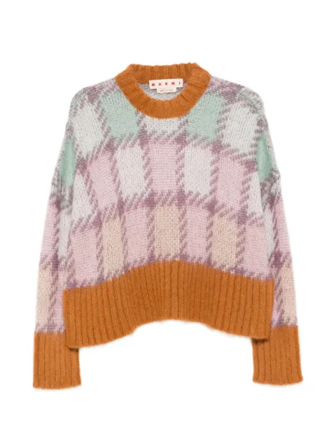 Marni checked mohair jumper Pink GCMD0636Q0UFU195
