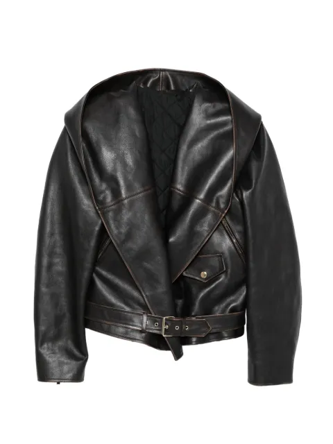 Alaïa hooded belted jacket Brown AA9V0428X101C