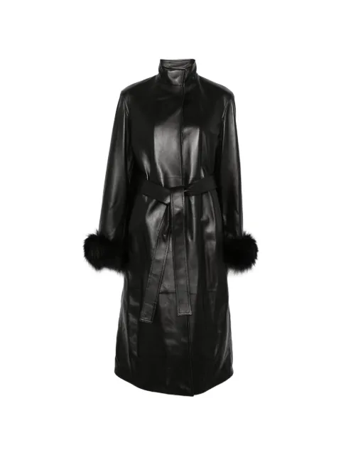 Alaïa belted leather coat Black AA9M1125C228C