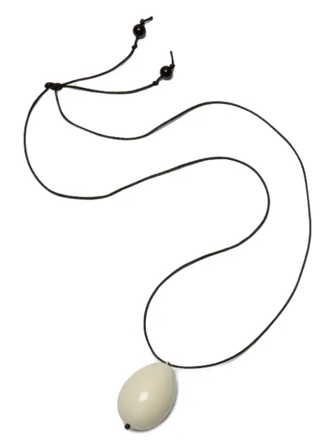 Gohar World Host egg-pendant cord necklace Black HPEG