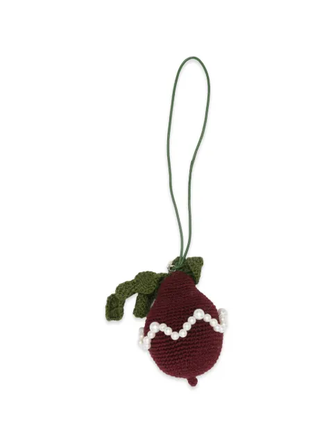 Gohar World crochet beaded beet bag charm Red BCCR