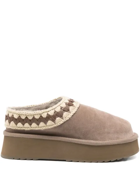 Mou 50mm slip-on platform slippers Neutrals 681009AELGR