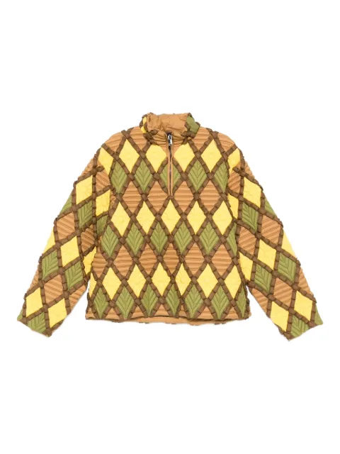 RAXXY diamond-pattern bomber jacket Brown CRDJ087113