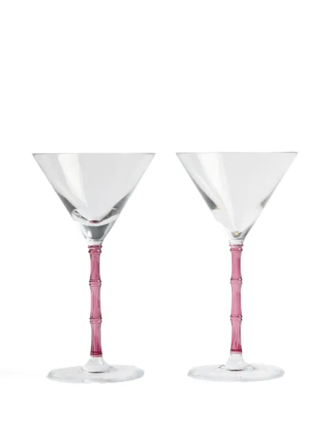 La DoubleJ Bamboo martini glasses (set of two) Pink GLA0051GLS002SOLIDPI01