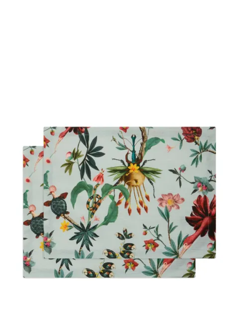 La DoubleJ x Beto Val Fantastic Creatures floral placemats (set of two) Blue PMT0026COT073FCR01BU01