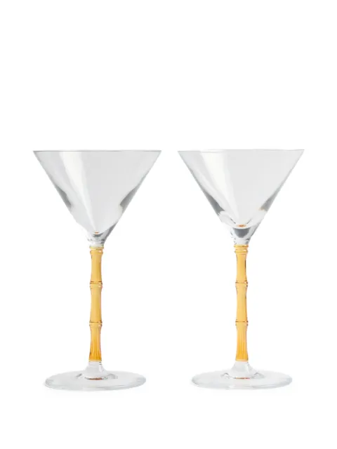 La DoubleJ Bamboo Martini glasses (set of two) Yellow GLA0051GLS002SOLIDYE10