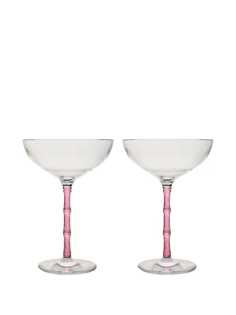 La DoubleJ Bamboo Coupe glasses (set of two) Pink GLA0047GLS002SOLIDPI01