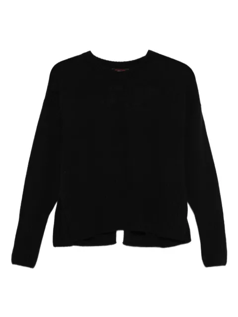 Incentive! Cashmere split-back cashmere pullover Black FIU10PCA