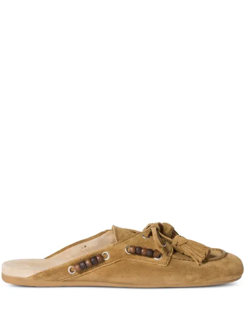 Miu Miu beaded tassel deck mules Brown 5R517EF005054