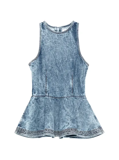 Alaïa peplum denim top Blue AA9H1410T535C