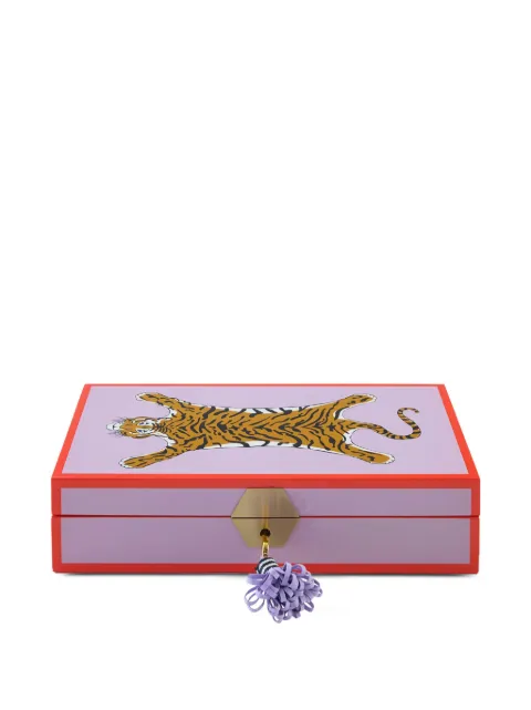 Jonathan Adler tiger-motif pendant-detail trinket box Purple 35134