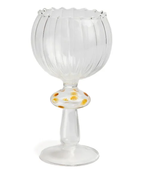 Gohar World Istanbul ribbed scalloped wine glass (300ml) White WGIS