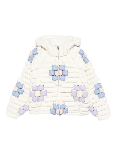 RAXXY quilted floral-pattern jacket White CRDJ00929