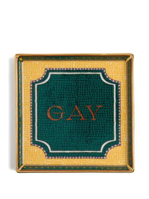 La DoubleJ square-shape mini tray (10cm x 10cm) Green TRI0011CER001GAY01GR02