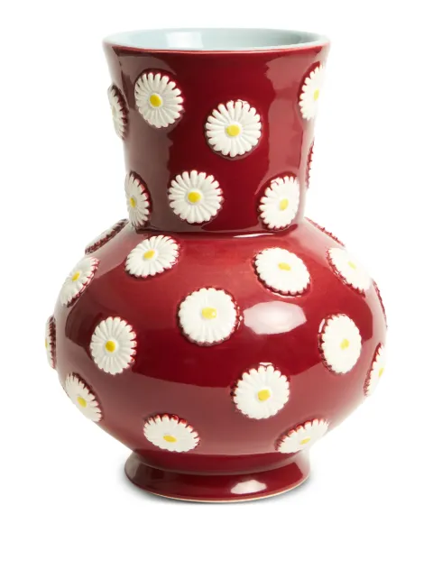 La DoubleJ daisy-motif vase Red VAS0027CER004MRG01RE02