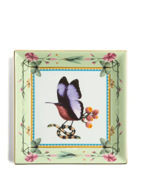 La DoubleJ butterfly snake trinket tray (21cm x 21cm) Green TRI0007CER001BTB01GR06