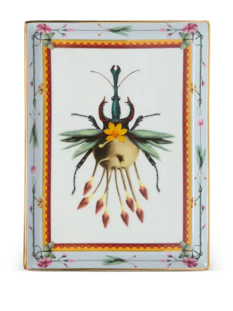 La DoubleJ bug floral trinket tray (21cm x 16cm) White TRI0008CER001LEB01BU01