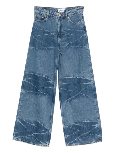 GANNI logo-patch jeans Blue J1859