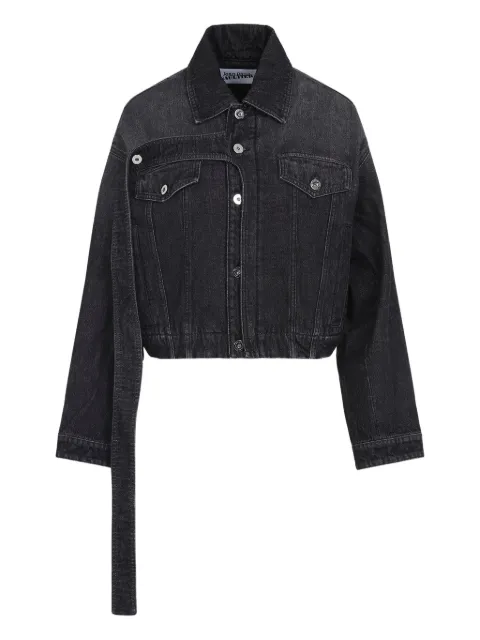 Jean Paul Gaultier belted denim jacket Black 2503WJA015D01606