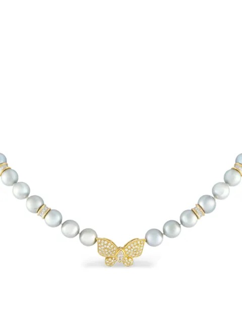 LB Exclusive 18K yellow gold Butterfly pearl and diamond necklace Gold MF16081925