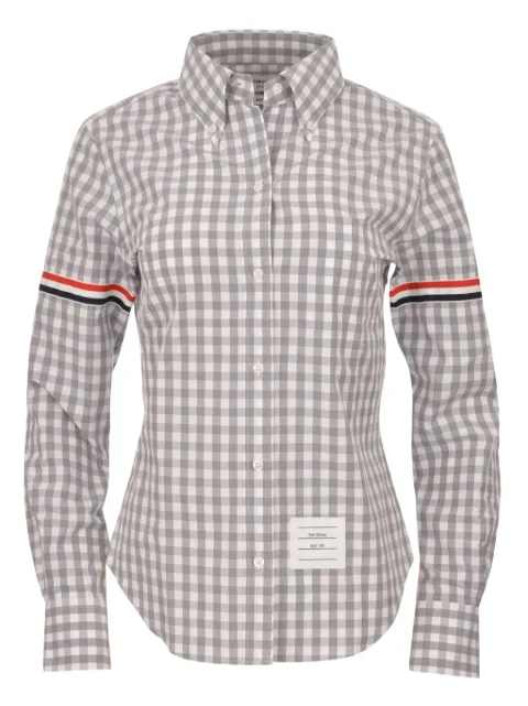 Thom Browne gingham check armbands shirt Grey FLL203OF0998