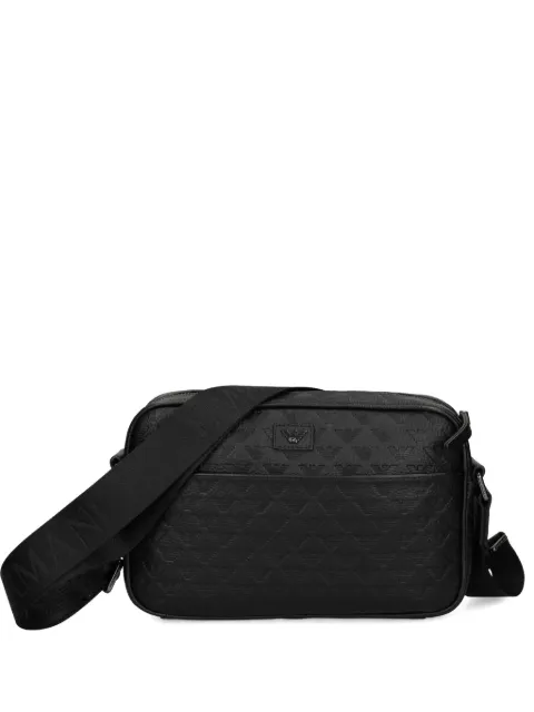 Emporio Armani logo-debossed messenger bag Black EM001682AF14774